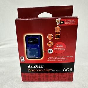 SanDisk Sansa Clip+ 8GB MP3 Player Blue FM Radio Recorder NEW Sealed